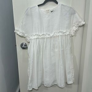 Zara  Romper White Ruffle Dress Size USA XS